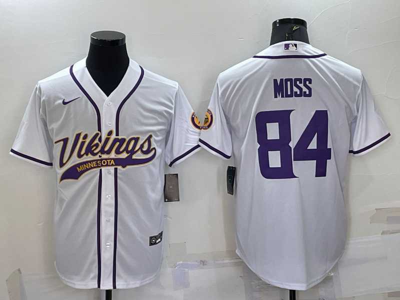 Men's Minnesota Vikings #84 Randy Moss White With Patch Cool Base Stitched Baseball Jersey,We sell and wholesale Men's Minnesota Vikings #84 Randy Moss White With Patch Cool Base Stitched Baseball Jersey on line form chian!